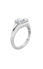 Load image into Gallery viewer, 2CTW Oval Shaped Lab Grown Diamond (F/VS) East West Solitaire Ring in 14K Gold
