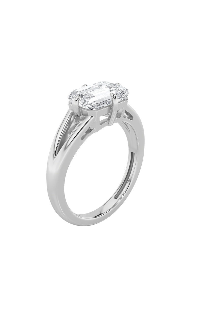 Vs) east west solitaire ring in 14k gold