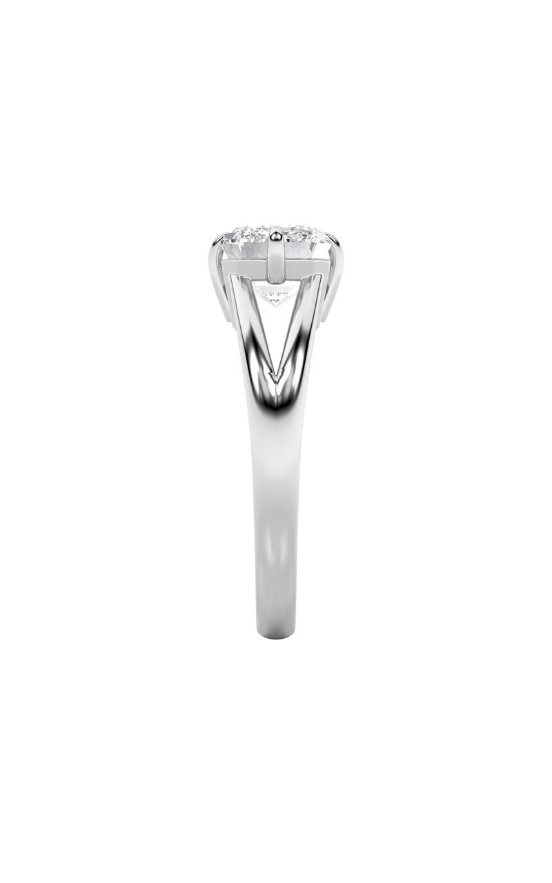 2.5CTW Emerald Shaped Lab Grown Diamond (F/VS) East West Solitaire Ring in 14K Gold