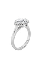 Load image into Gallery viewer, 2CTW Oval Shaped Lab Grown Diamond (F/VS) East West Accented Solitaire Ring in 14K Gold
