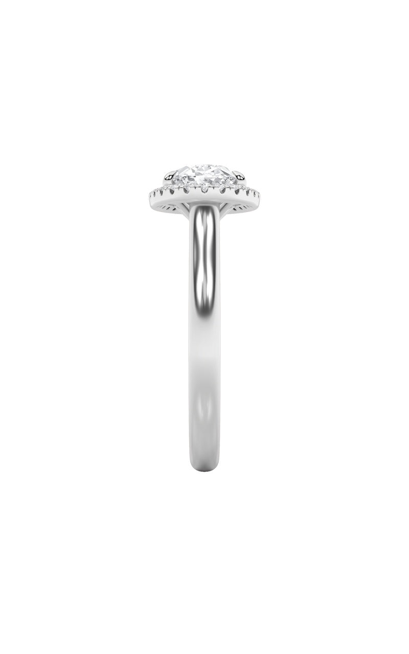 2CTW Oval Shaped Lab Grown Diamond (F/VS) East West Accented Solitaire Ring in 14K Gold