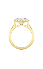 Load image into Gallery viewer, 2CTW Oval Shaped Lab Grown Diamond (F/VS) East West Accented Solitaire Ring in 14K Gold
