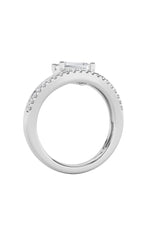 Load image into Gallery viewer, 1.5CTW Emerald Shaped Lab Grown Diamond (F/VS) East West Accented Solitaire Ring in 14K Gold
