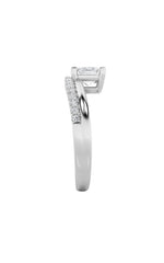 Load image into Gallery viewer, 1.5CTW Emerald Shaped Lab Grown Diamond (F/VS) East West Accented Solitaire Ring in 14K Gold
