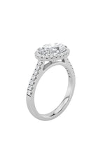 Load image into Gallery viewer, 2CTW Oval Shaped Lab Grown Diamond (F/VS) East West Accented Solitaire Ring in 14K Gold
