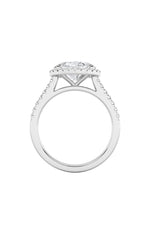 Load image into Gallery viewer, 2CTW Oval Shaped Lab Grown Diamond (F/VS) East West Accented Solitaire Ring in 14K Gold
