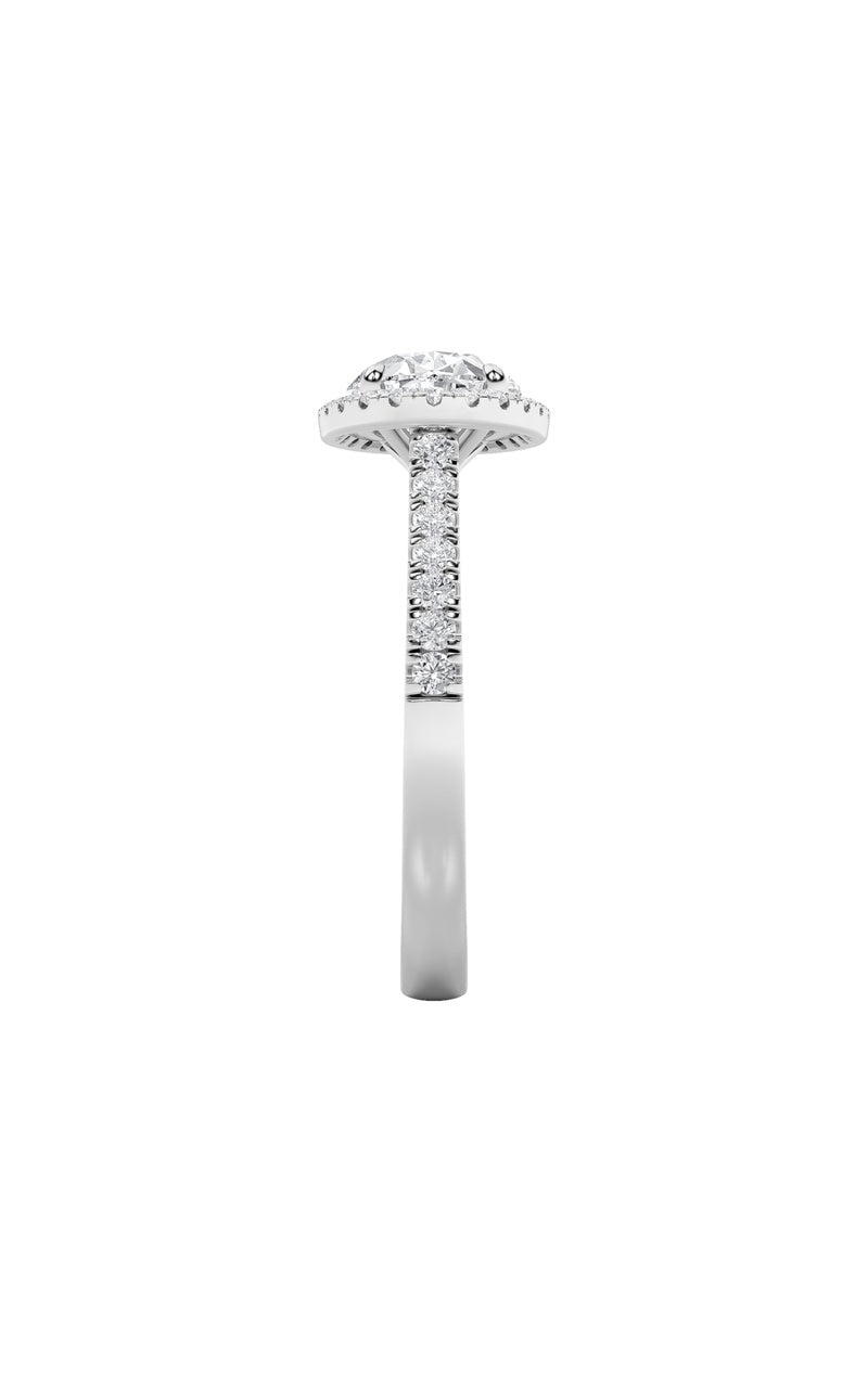 2CTW Oval Shaped Lab Grown Diamond (F/VS) East West Accented Solitaire Ring in 14K Gold