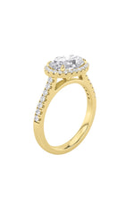 Load image into Gallery viewer, 2CTW Oval Shaped Lab Grown Diamond (F/VS) East West Accented Solitaire Ring in 14K Gold
