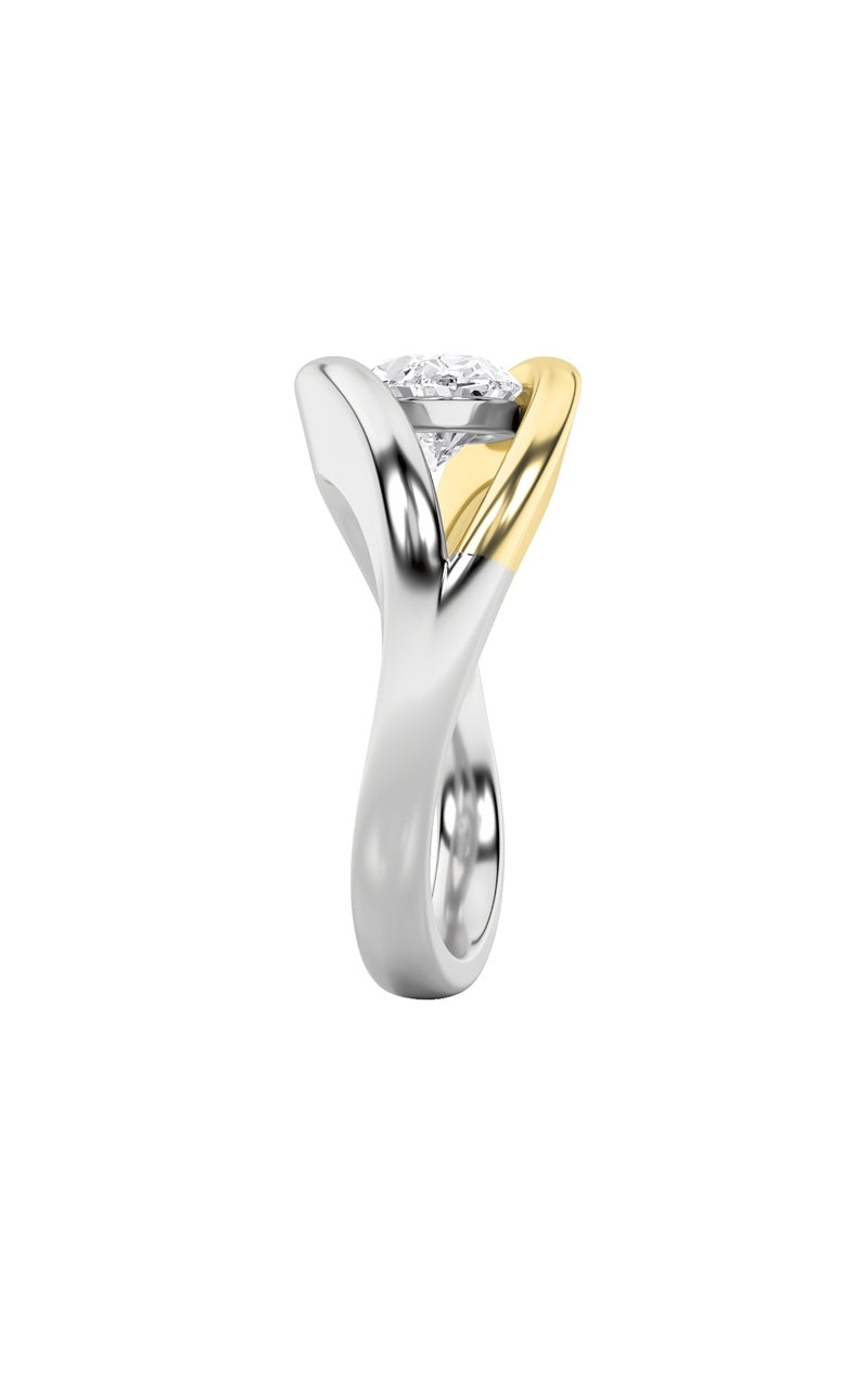 1.5CTW Oval Shaped Lab Grown Diamond (F/VS) East West Solitaire Ring in 14K Gold