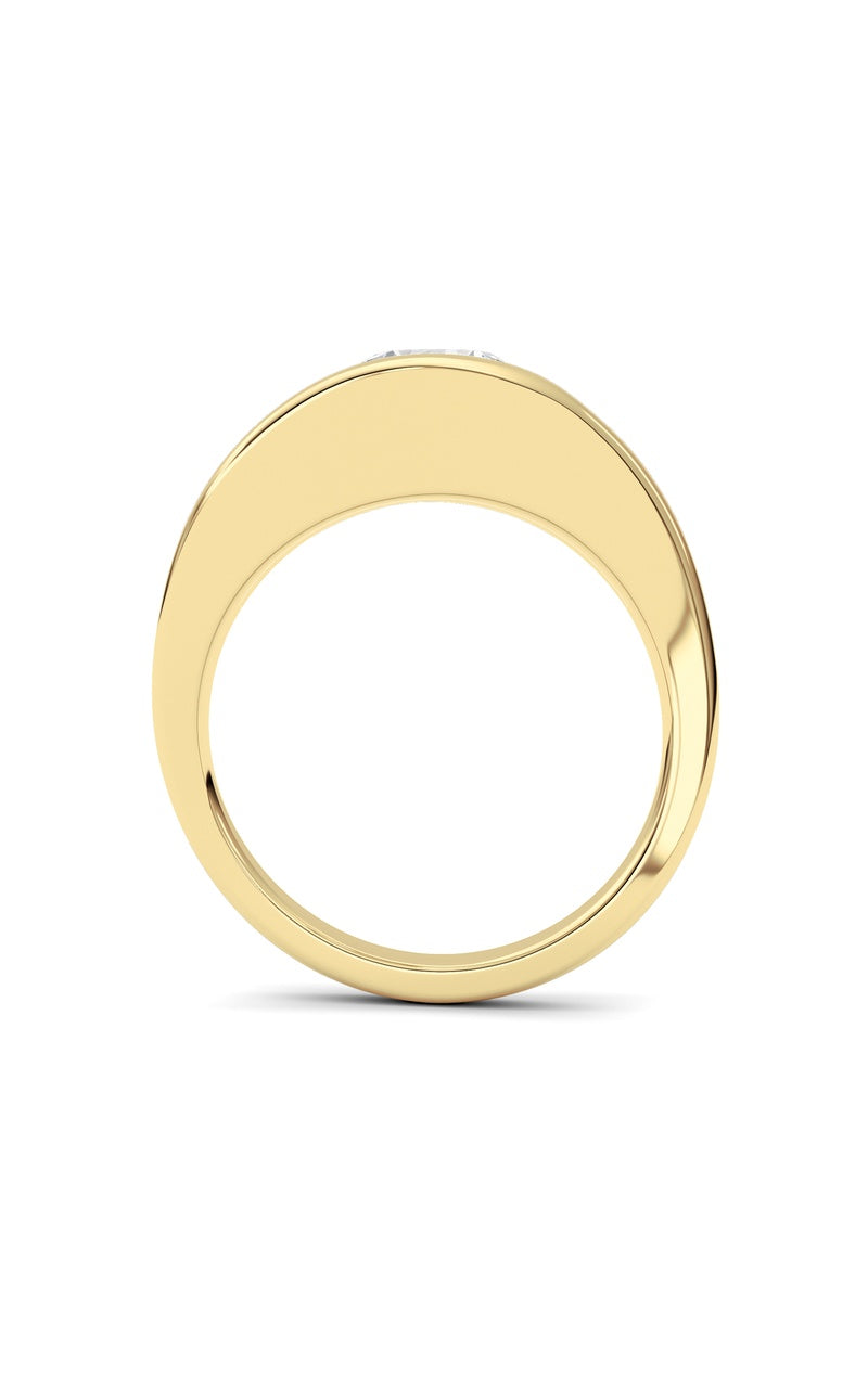 2CTW Round Shaped Lab Grown Diamond (F/VS) East West Solitaire Fancy Ring in 14K Gold