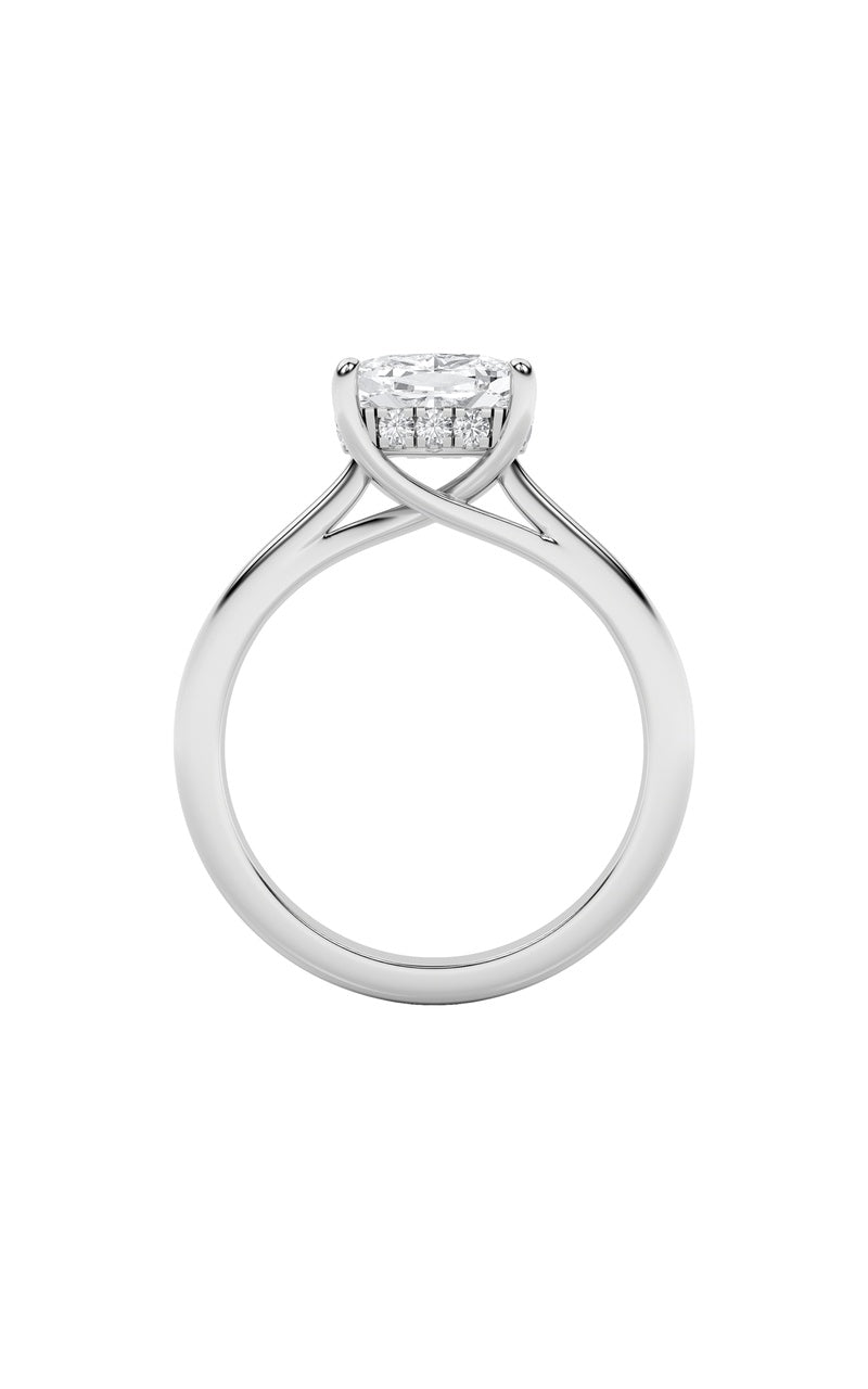 1.5CTW Elongated Cushion Shaped Lab Grown Diamond (F/VS) East West Solitaire Ring in 14K Gold
