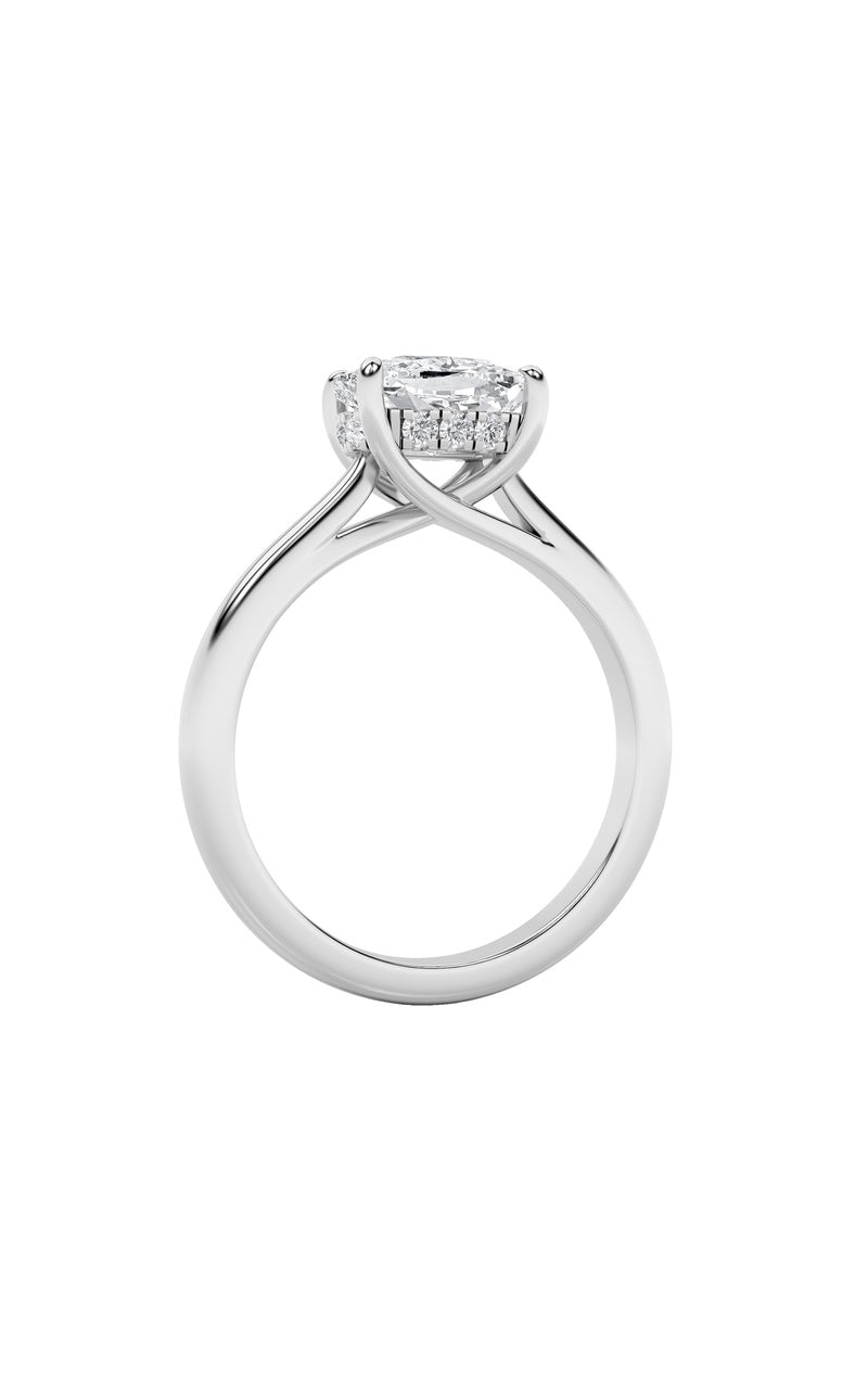1.5CTW Elongated Cushion Shaped Lab Grown Diamond (F/VS) East West Solitaire Ring in 14K Gold