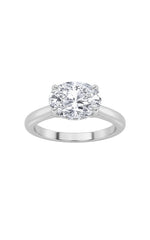 Load image into Gallery viewer, 1.5CTW Oval Shaped Lab Grown Diamond (F/VS) East West Solitaire Ring in 14K Gold
