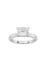 Load image into Gallery viewer, 1.5CTW Emerald Shaped Lab Grown Diamond (F/VS) East West Solitaire Ring in 14K Gold
