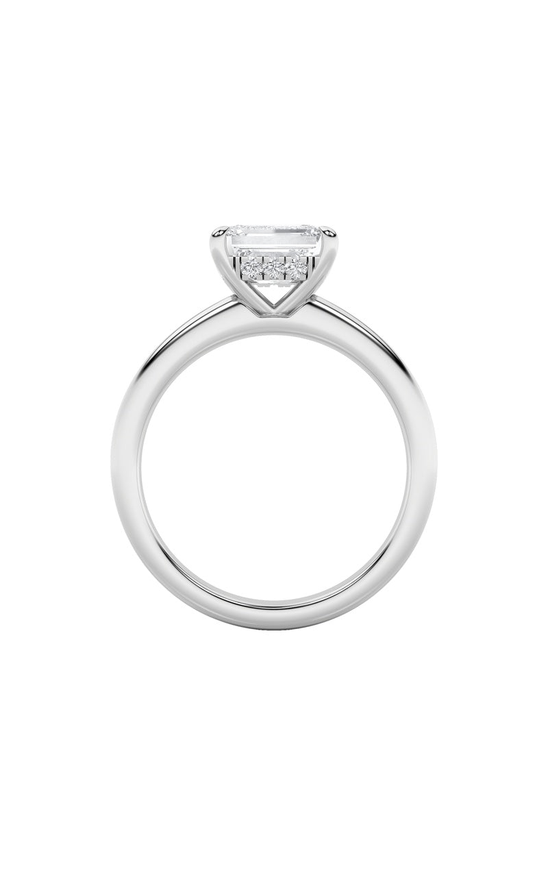 1.5CTW Emerald Shaped Lab Grown Diamond (F/VS) East West Solitaire Ring in 14K Gold