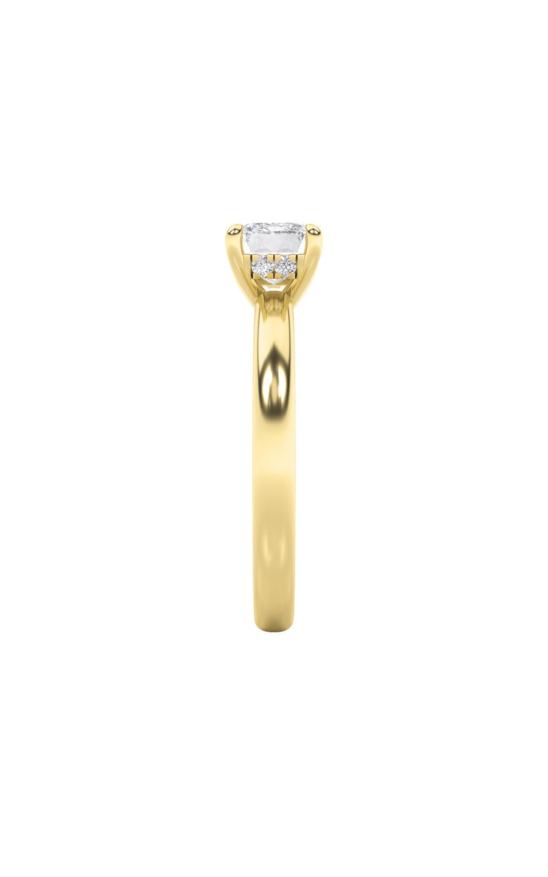 1.5CTW Emerald Shaped Lab Grown Diamond (F/VS) East West Solitaire Ring in 14K Gold