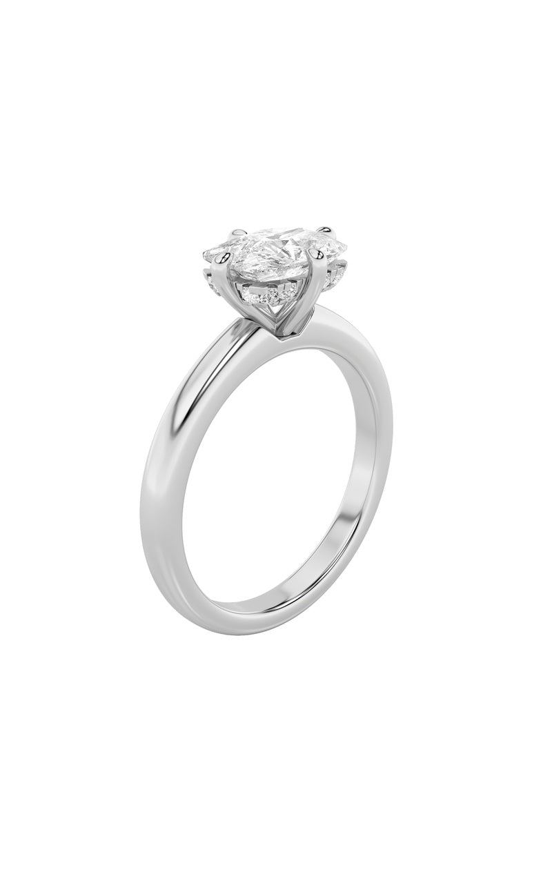 Vs) east west solitaire ring in 14k gold