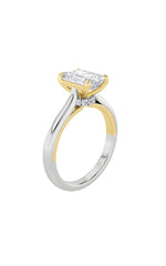 Load image into Gallery viewer, 2CTW Emerald Shaped Lab Grown Diamond (F/VS) Solitaire Engagement Ring in 14K Gold
