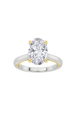 Load image into Gallery viewer, 2CTW Oval Shaped Lab Grown Diamond (F/VS) Solitaire Engagement Ring in 14K Gold
