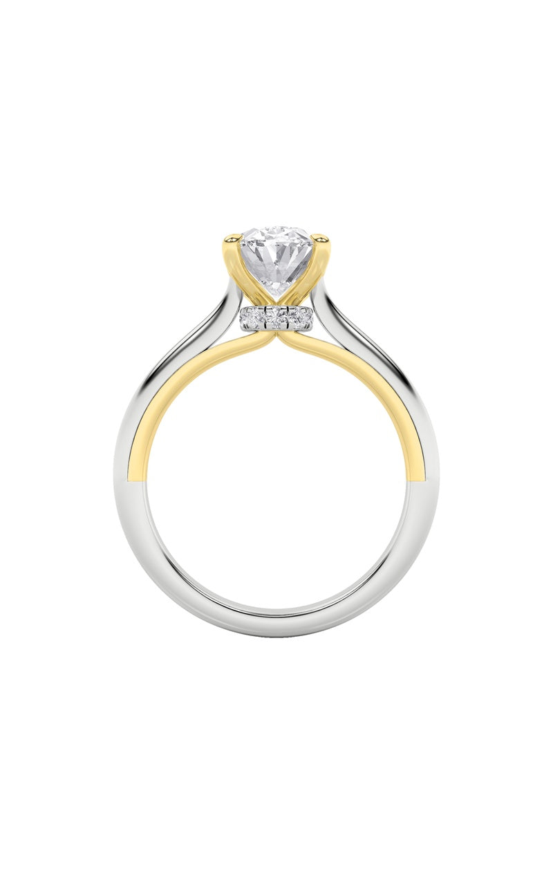2CTW Oval Shaped Lab Grown Diamond (F/VS) Solitaire Engagement Ring in 14K Gold