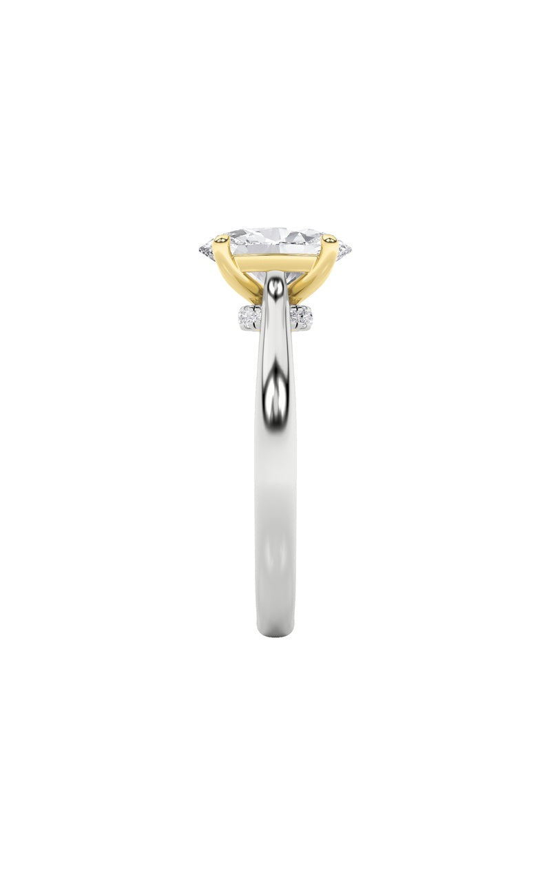 2CTW Oval Shaped Lab Grown Diamond (F/VS) Solitaire Engagement Ring in 14K Gold