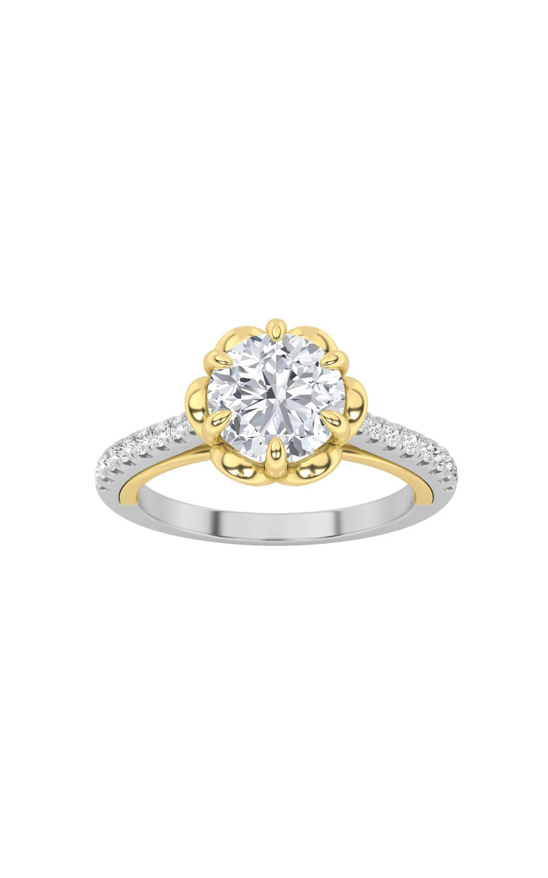 1.5CTW Round Shaped Lab Grown Diamond (F/VS) Solitaire Engagement Ring in 14K Gold