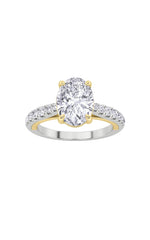 Load image into Gallery viewer, 2CTW Oval Shaped Lab Grown Diamond (F/VS) Solitaire Engagement Ring in 14K Gold
