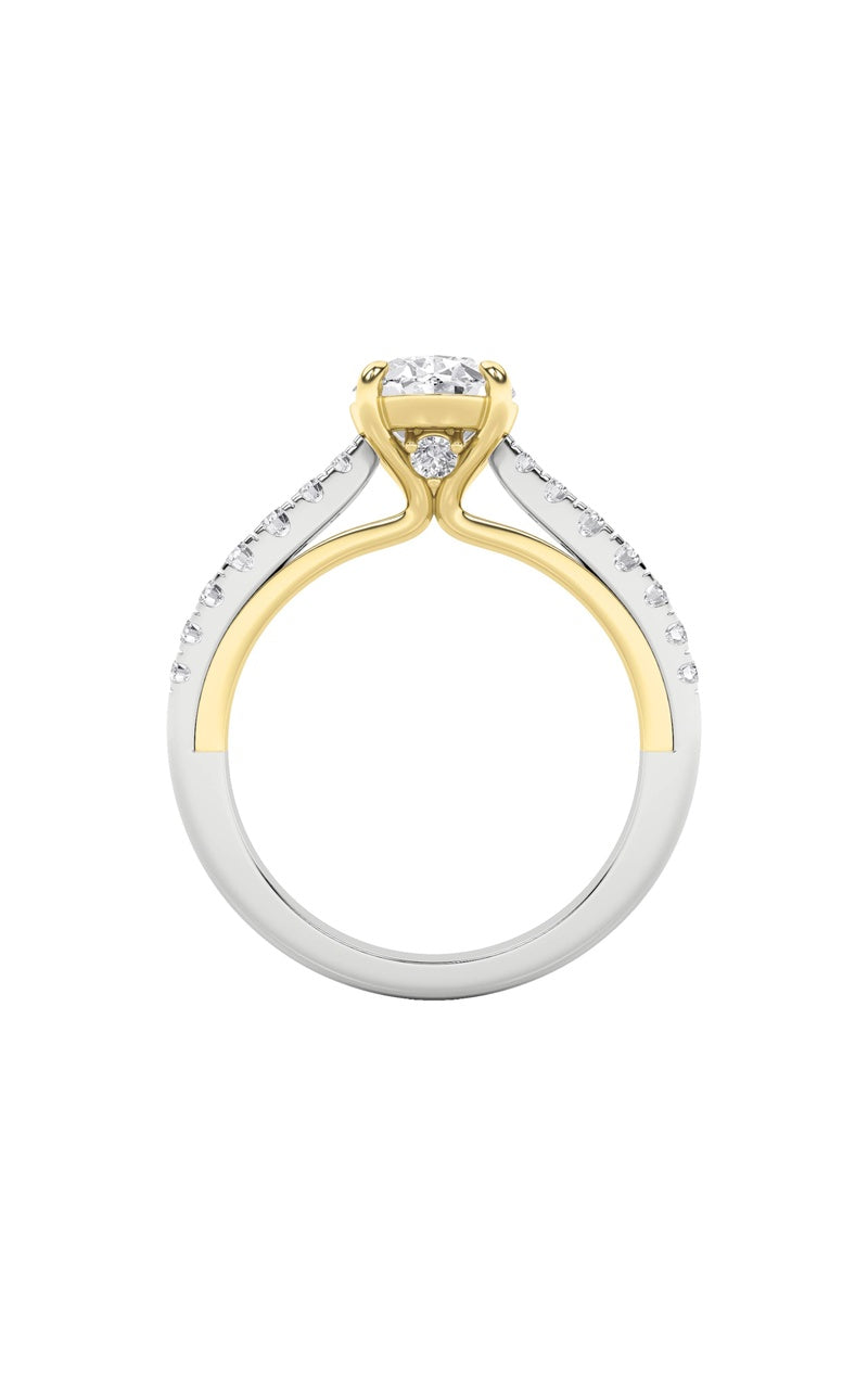 2CTW Oval Shaped Lab Grown Diamond (F/VS) Solitaire Engagement Ring in 14K Gold