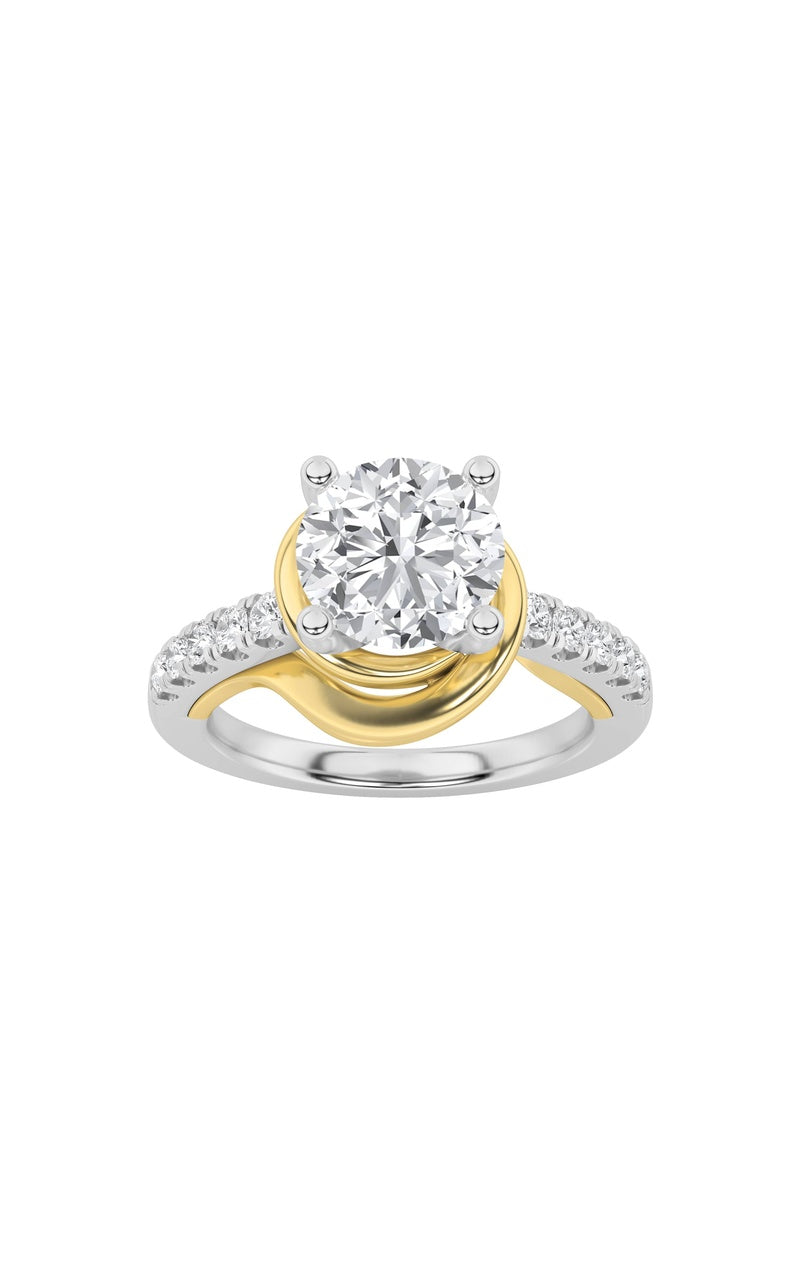 2CTW Round Shaped Lab Grown Diamond (F/VS)  Ring in 14K Gold