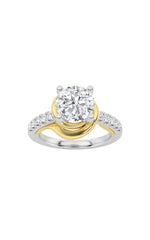 Load image into Gallery viewer, 2CTW Round Shaped Lab Grown Diamond (F/VS)  Ring in 14K Gold
