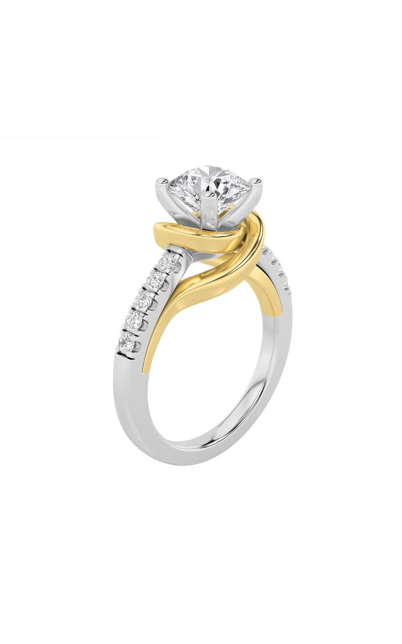 2CTW Round Shaped Lab Grown Diamond (F/VS)  Ring in 14K Gold