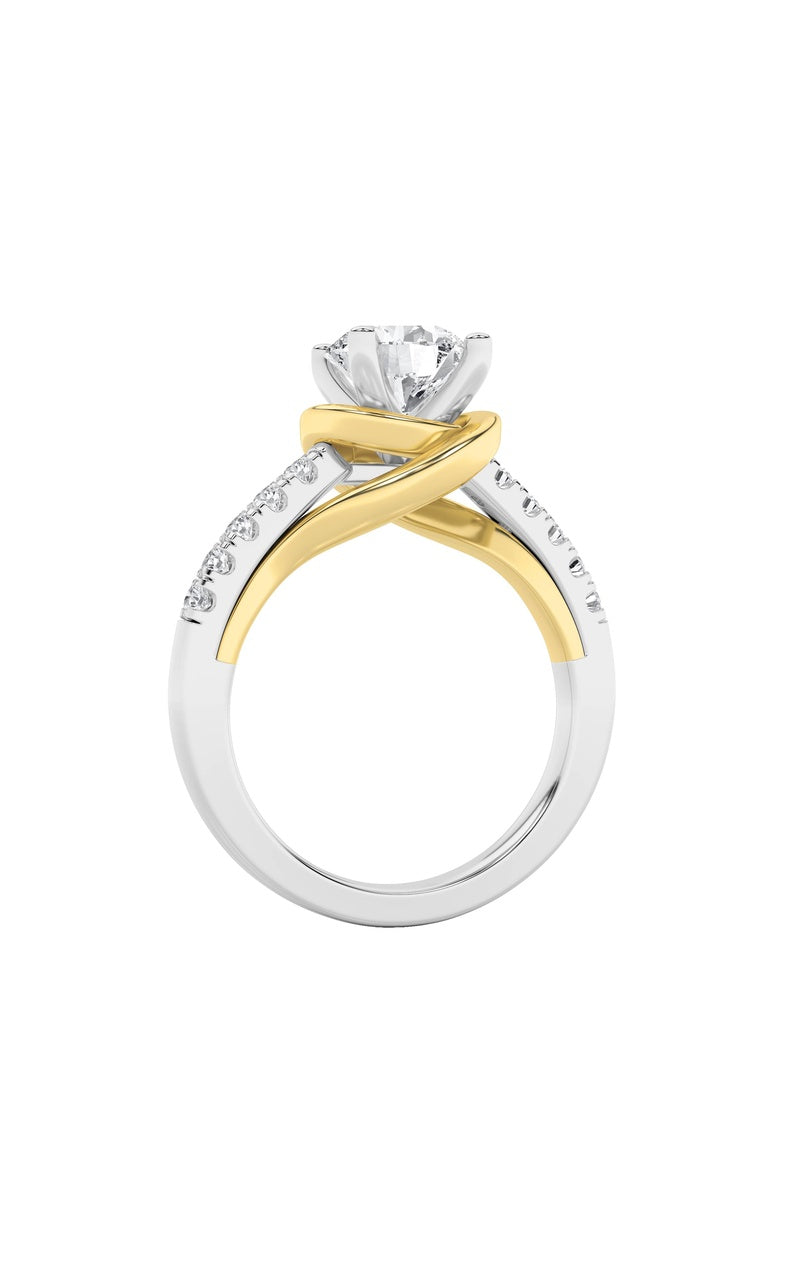 2CTW Round Shaped Lab Grown Diamond (F/VS)  Ring in 14K Gold