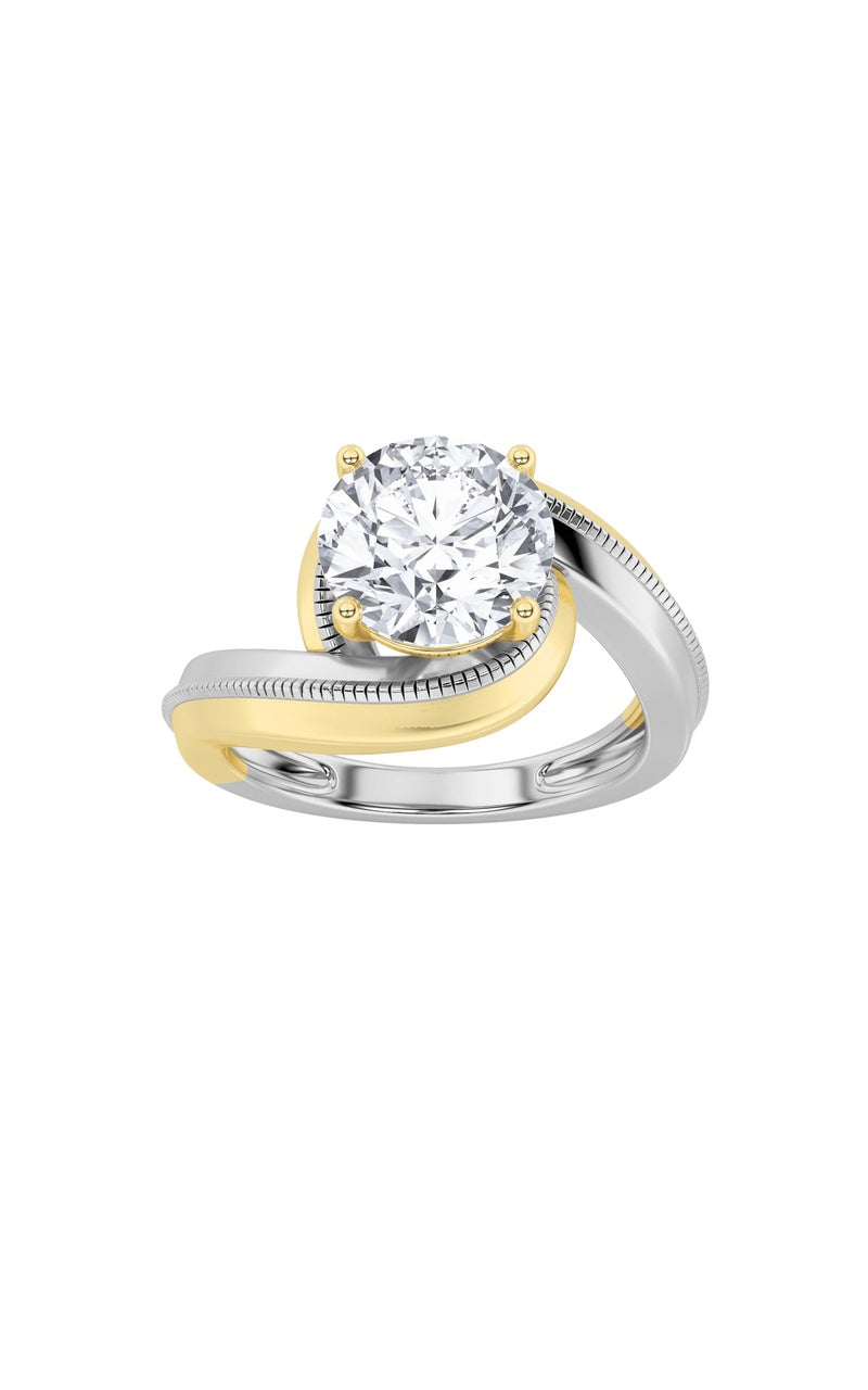 2CTW Round Shaped Lab Grown Diamond (F/VS) Solitaire Engagement Ring in 14K Gold