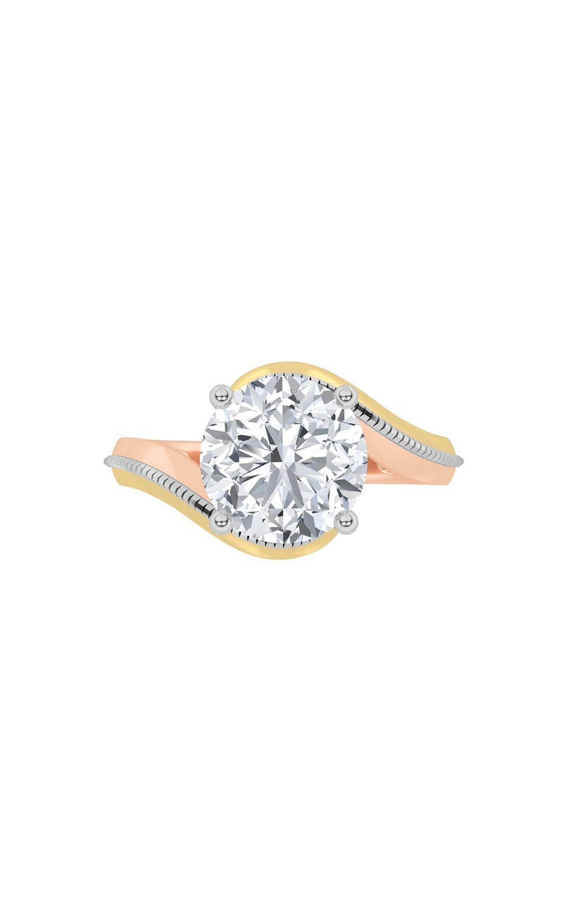 2CTW Round Shaped Lab Grown Diamond (F/VS) Solitaire Engagement Ring in 14K Gold