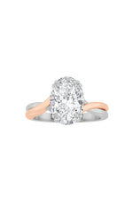 Load image into Gallery viewer, 2CTW Oval Shaped Lab Grown Diamond (F/VS) Solitaire Engagement Ring in 14K Gold
