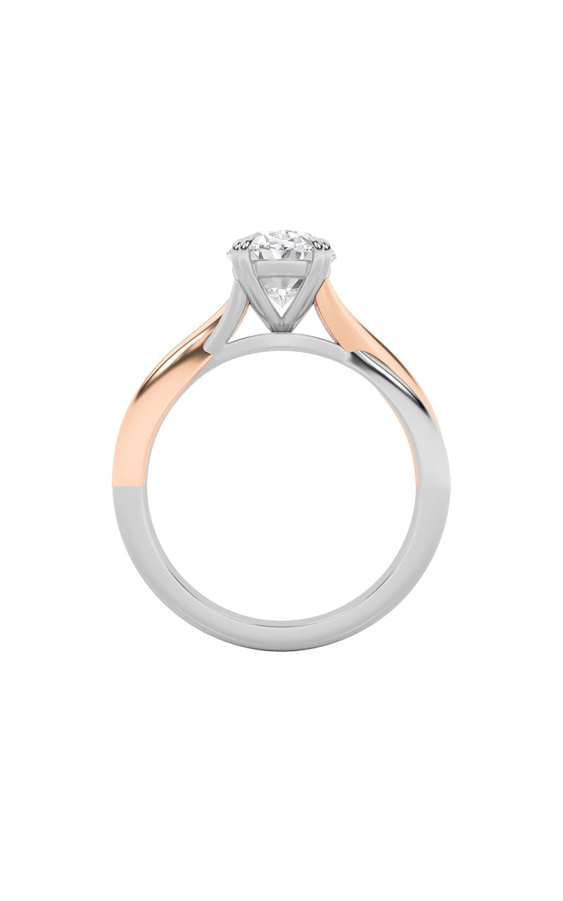 2CTW Oval Shaped Lab Grown Diamond (F/VS) Solitaire Engagement Ring in 14K Gold