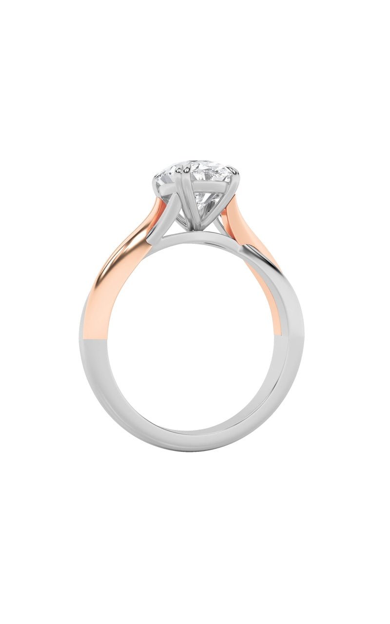2CTW Oval Shaped Lab Grown Diamond (F/VS) Solitaire Engagement Ring in 14K Gold