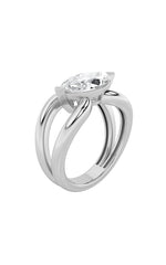 Load image into Gallery viewer, 2CTW Marquise Shaped Lab Grown Diamond (F/VS) East West Solitaire Ring in 14K Gold
