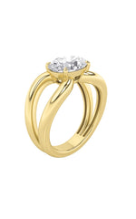 Load image into Gallery viewer, 2CTW Oval Shaped Lab Grown Diamond (F/VS) East West Solitaire Ring in 14K Gold
