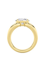 Load image into Gallery viewer, 2CTW Oval Shaped Lab Grown Diamond (F/VS) East West Solitaire Ring in 14K Gold
