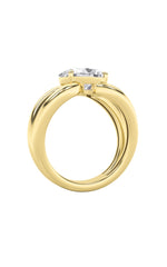 Load image into Gallery viewer, 2CTW Oval Shaped Lab Grown Diamond (F/VS) East West Solitaire Ring in 14K Gold
