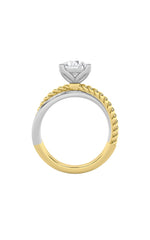 Load image into Gallery viewer, 2CTW Round Shaped Lab Grown Diamond (F/VS) Tri Color Solitaire Fancy Ring in 14K Gold
