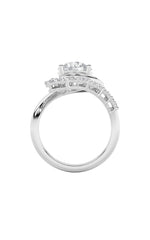 Load image into Gallery viewer, 2.5CTW Round Shaped Lab Grown Diamond (F/VS) Swirl Accented Fashion Ring in 14K Gold
