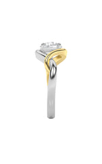 Load image into Gallery viewer, 1.5CTW Round Shaped Lab Grown Diamond (F/VS) Two Tone Know Solitaire Engagement Ring in 14K Gold
