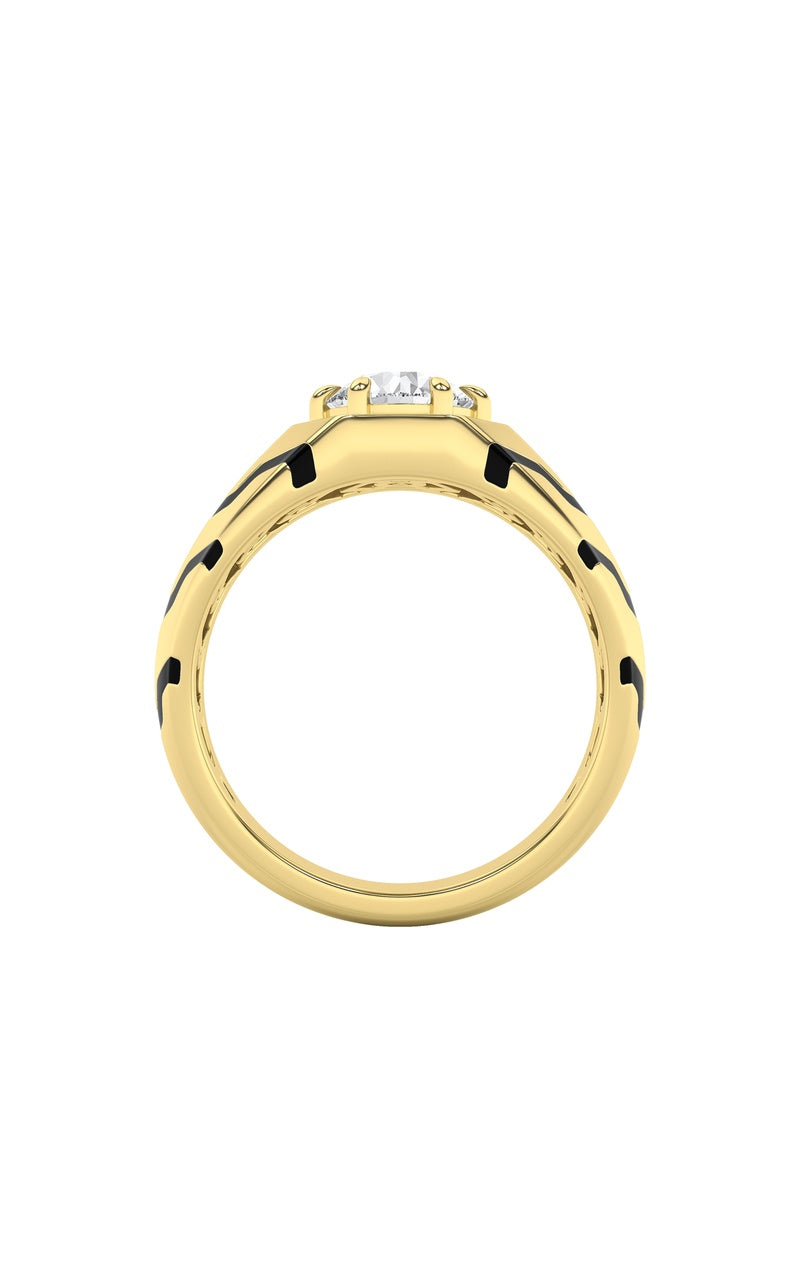 1.5CTW Round Shaped Lab Grown Diamond (F/VS) Mens Ring in 14K White Gold