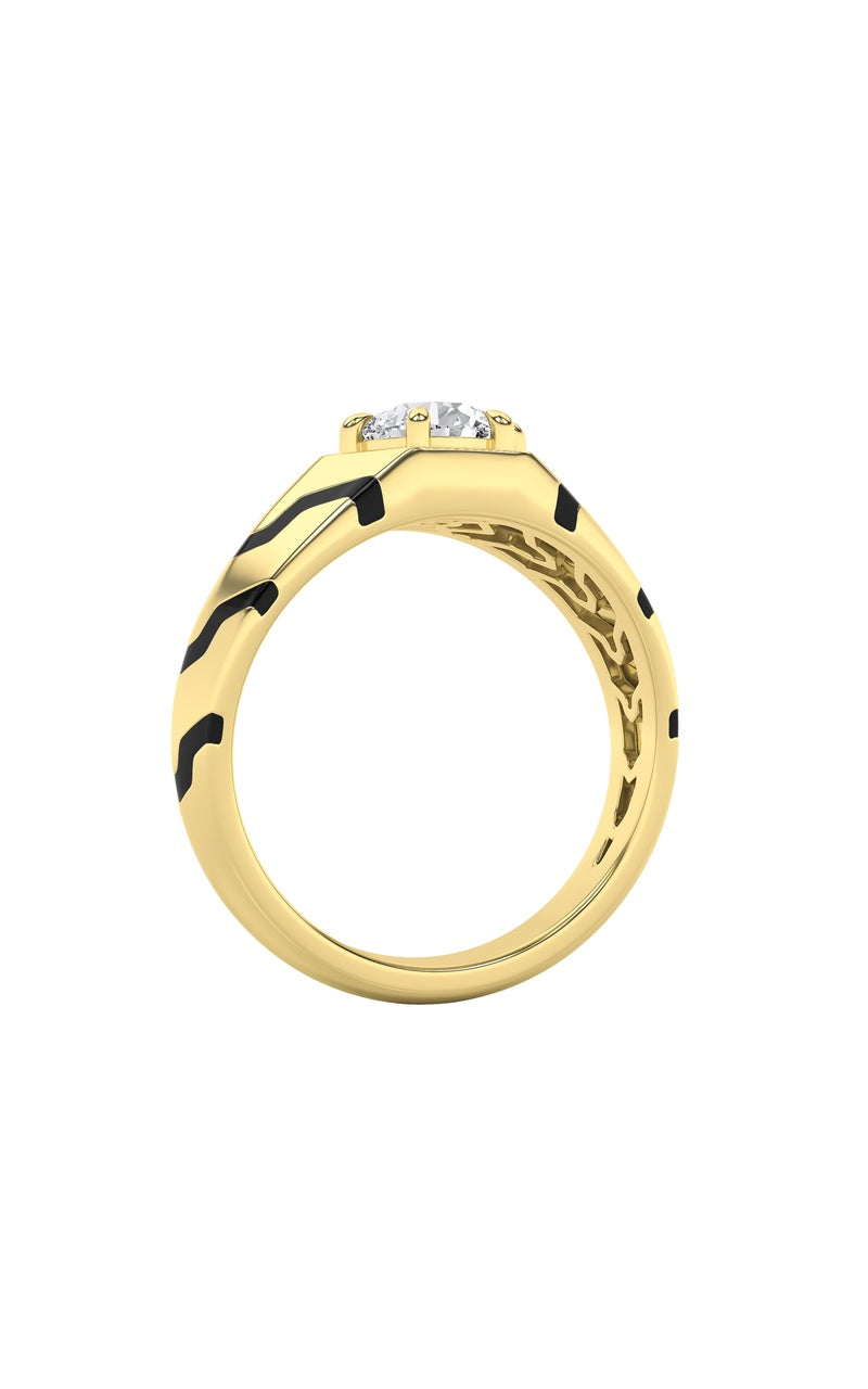 1.5CTW Round Shaped Lab Grown Diamond (F/VS) Mens Ring in 14K White Gold