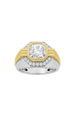 Load image into Gallery viewer, 3CTW Asscher Shaped Lab Grown Diamond (F/VS) Mens Ring in 14K Gold
