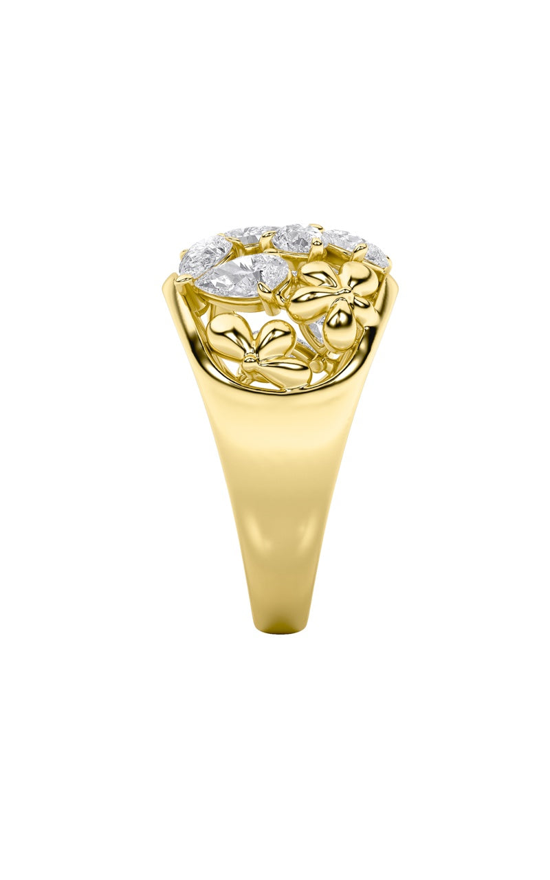 2.5CTW Pear Shaped Lab Grown Diamond (G/VS) Fashion Ring in 14K Gold