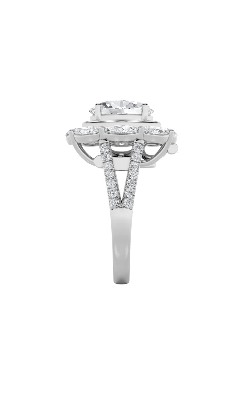3.75CTW Oval Shaped Lab Grown Diamond (G/VS)  Ring in 14K Gold