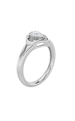 Load image into Gallery viewer, 0.5CTW Pear Shaped Lab Grown Diamond (F/VS) Heart Ring in 14K  White Gold
